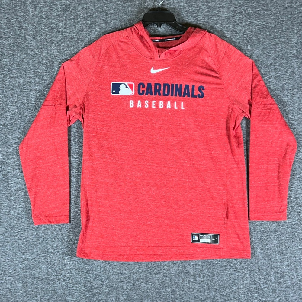 Nike St Louis Cardinals Baseball Hoodie‎ Red Heathered Long Sleeve Men's L
